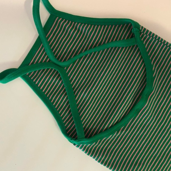 Zara Pink & Green Striped Bodysuit - Picture 3 of 7